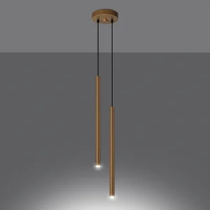 Hanglampen Brill modern van – 2 lichtbronnen 3000K – L.15 x H.118 cm – gouden Hanglampen Brill modern van – 2 lichtbronnen 3000K – L.15 x H.118 cm – gouden