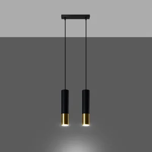 Hanglampen Zarpex modern van – 2 lichtbronnen 3000K – L.30 x H.90 cm – zwart goud Hanglampen Zarpex modern van – 2 lichtbronnen 3000K – L.30 x H.90 cm – zwart goud