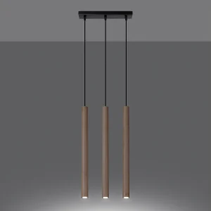 Hanglampen Brill modern van – 3 lichtbronnen 3000K – L.30 x H.110 cm – hout Hanglampen Brill modern van – 3 lichtbronnen 3000K – L.30 x H.110 cm – hout