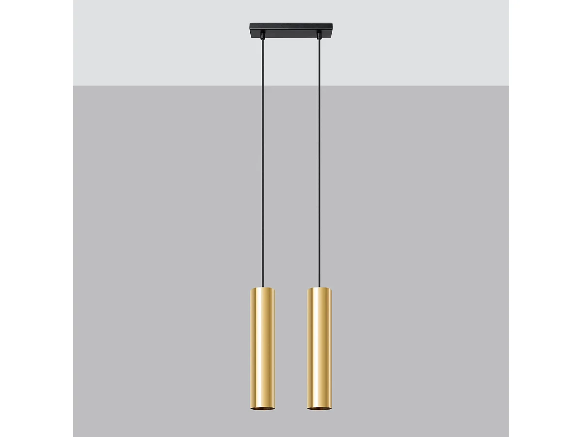 Hanglampen Toris modern van - 2 lichtbronnen 4000K - L.30 x H.90 cm - gouden glans
