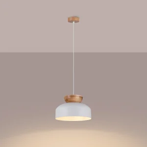 Hanglampen Zeleron Scandinavisch van – 1 lichtbronnen 3000K – L.29,5 x H.130 cm – wit/natuurlijk hout Hanglampen Zeleron Scandinavisch van – 1 lichtbronnen 3000K – L.29,5 x H.130 cm – wit/natuurlijk hout
