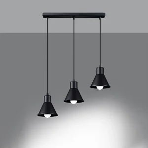 Hanglampen Faldura modern van – 3 lichtbronnen 3000K – L.45 x H.120 cm – zwart Hanglampen Faldura modern van – 3 lichtbronnen 3000K – L.45 x H.120 cm – zwart