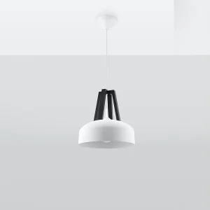 Hanglampen Solivo modern van – 1 lichtbronnen 4000K – L.30 x H.85 cm – wit Zwart Hanglampen Solivo modern van – 1 lichtbronnen 4000K – L.30 x H.85 cm – wit Zwart