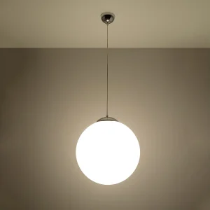 Hanglampen Stera minimalistisch van  – 1 lichtbronnen 3000K – L.40 x H.130 cm – wit/chroom