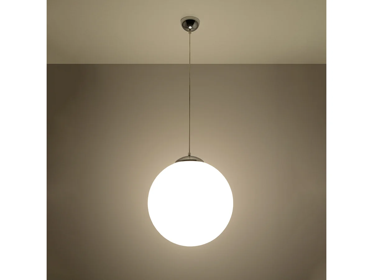 Hanglampen Stera minimalistisch van - 1 lichtbronnen 3000K - L.40 x H.130 cm - wit/chroom
