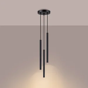 Hanglampen Elara modern van – 3 lichtbronnen 3000K – L.20 x H.120 cm – zwart Hanglampen Elara modern van – 3 lichtbronnen 3000K – L.20 x H.120 cm – zwart