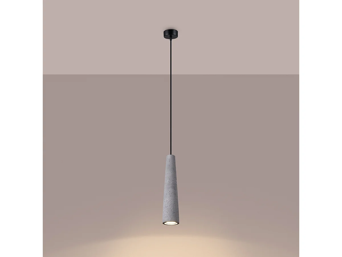 Hanglampen Zyntria industrieel van - 1 lichtbronnen 3000K - L.8 x H.125 cm - grijs
