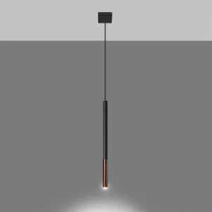 Hanglampen Flar modern van – 1 lichtbronnen 3000K – L.8 x H.100 cm – zwart/koper Hanglampen Flar modern van – 1 lichtbronnen 3000K – L.8 x H.100 cm – zwart/koper