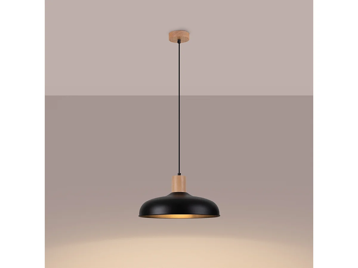 Hanglampen Velture Scandinavisch van - 1 lichtbronnen 3000K - L.38 x H.120 cm - zwart