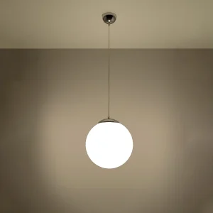 Hanglampen Stera minimalistisch van  – 1 lichtbronnen 3000K – L.30 x H.120 cm – wit/chroom