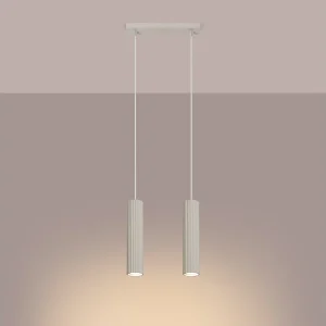 Hanglamp Gloow minimalistisch van – 2 lichtbronnen 3000K – L.30 x H.90 cm – beige Hanglamp Gloow minimalistisch van – 2 lichtbronnen 3000K – L.30 x H.90 cm – beige