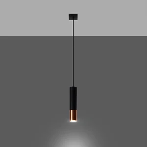 Hanglampen Zarpex modern van – 1 lichtbronnen 3000K – L.8 x H.100 cm – zwart/koper Hanglampen Zarpex modern van – 1 lichtbronnen 3000K – L.8 x H.100 cm – zwart/koper