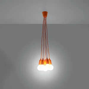Hanglampen Astis modern van – 5 lichtbronnen 3000K – L.25 x H.90 cm – oranje Hanglampen Astis modern van – 5 lichtbronnen 3000K – L.25 x H.90 cm – oranje