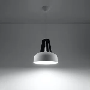 Hanglampen Solivo modern van – 1 lichtbronnen 3000K – L.30 x H.85 cm – wit Zwart Hanglampen Solivo modern van – 1 lichtbronnen 3000K – L.30 x H.85 cm – wit Zwart