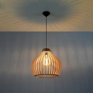 Hanglampen Novidera Scandinavisch van – 1 lichtbronnen 3000K – L.40 x H.110 cm – natuurlijk hout Hanglampen Novidera Scandinavisch van – 1 lichtbronnen 3000K – L.40 x H.110 cm – natuurlijk hout