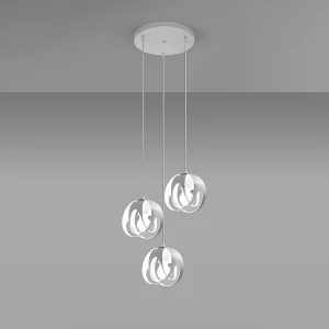 Hanglampen Brive modern van  – 3 lichtbronnen 3000K – L.30 x H.117 cm – wit