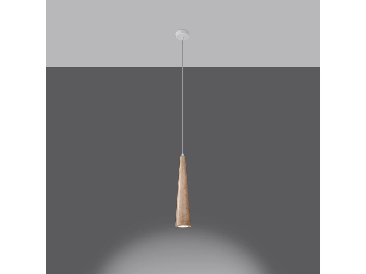 Hanglampen Ravo Scandinavisch van - 1 lichtbronnen 3000K - L.8 x H.120 cm - natuurlijk hout