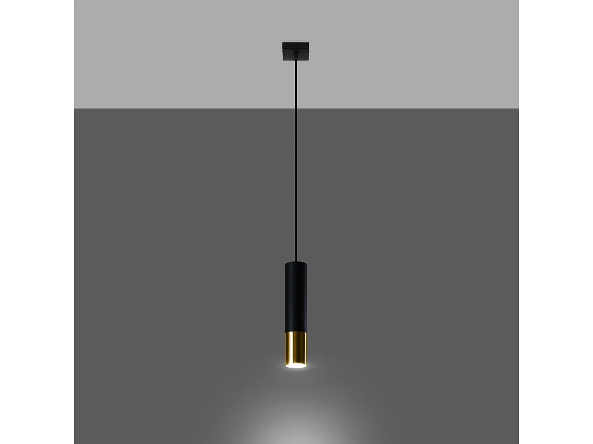 Hanglampen Zarpex modern van - 1 lichtbronnen 3000K - L.8 x H.100 cm - zwart goud