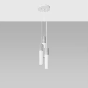 Hanglampen Lume modern van – 3 lichtbronnen 3000K – L.20 x H.110 cm – wit/grijs Hanglampen Lume modern van – 3 lichtbronnen 3000K – L.20 x H.110 cm – wit/grijs