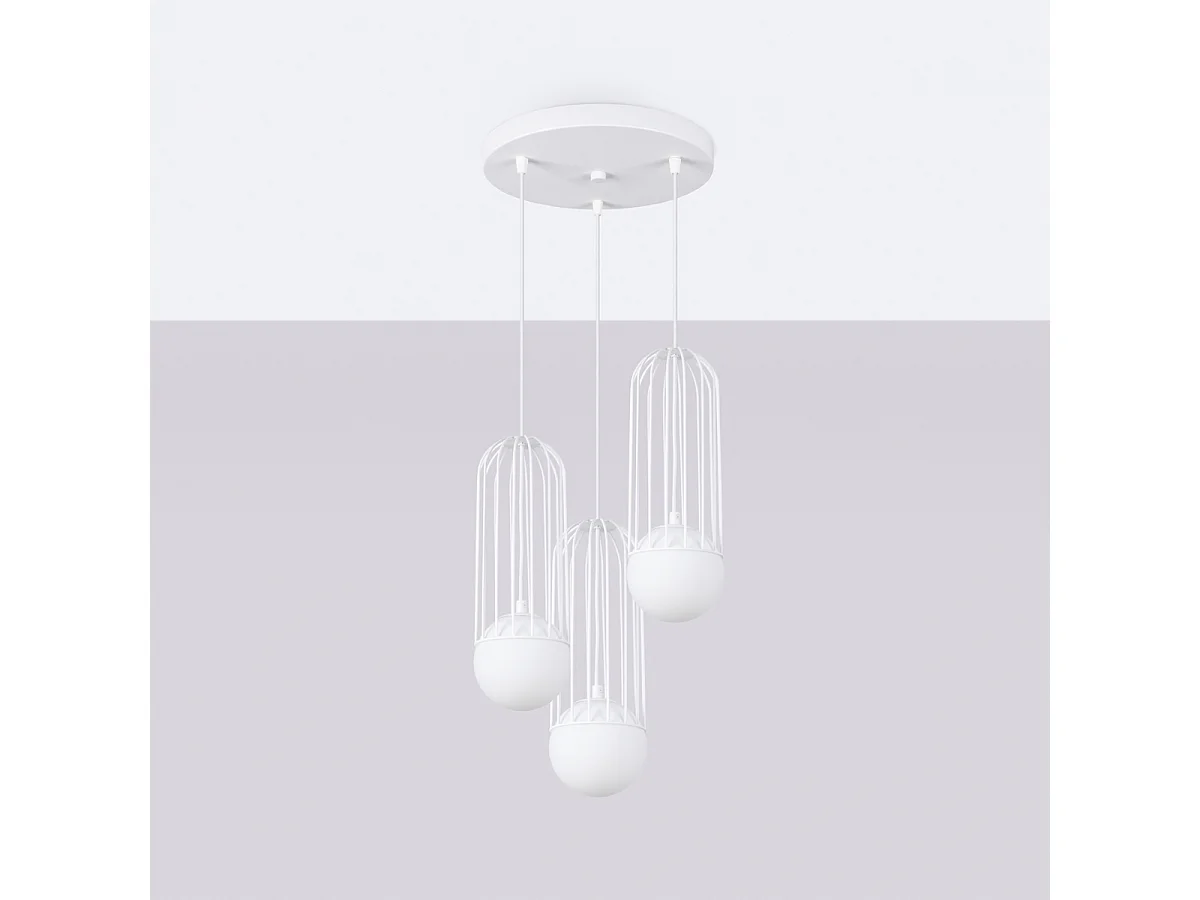 Hanglampen Zynex modern van - 3 lichtbronnen 4000K - L.34 x H.115 cm - wit