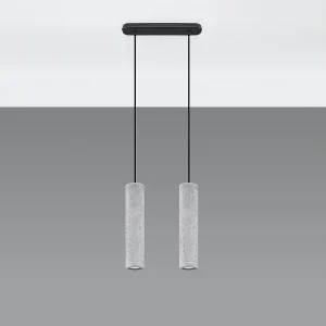 Hanglampen Solvix industrieel van – 2 lichtbronnen 4000K – L.30 x H.90 cm – grijs Hanglampen Solvix industrieel van – 2 lichtbronnen 4000K – L.30 x H.90 cm – grijs