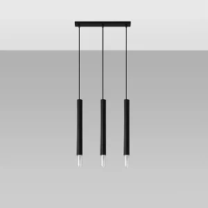Hanglampen Eclim modern van – 3 lichtbronnen 4000K – L.45 x H.120 cm – zwart Hanglampen Eclim modern van – 3 lichtbronnen 4000K – L.45 x H.120 cm – zwart