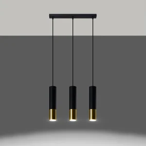Hanglampen Zarpex modern van – 3 lichtbronnen 3000K – L.45 x H.90 cm – zwart goud Hanglampen Zarpex modern van – 3 lichtbronnen 3000K – L.45 x H.90 cm – zwart goud