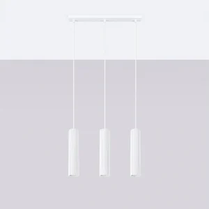 Hanglamp Gloow minimalistisch van – 3 lichtbronnen 4000K – L.45 x H.98 cm – wit Hanglamp Gloow minimalistisch van – 3 lichtbronnen 4000K – L.45 x H.98 cm – wit
