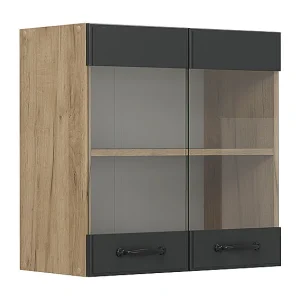 Glazen keukenkast antraciet landhuis 60x31x60 r-line Glazen keukenkast antraciet landhuis 60x31x60 r-line