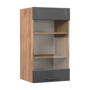 Glazen keukenkast donkergrijs 40×34.1×72 fame-line Glazen keukenkast donkergrijs 40×34.1×72 fame-line