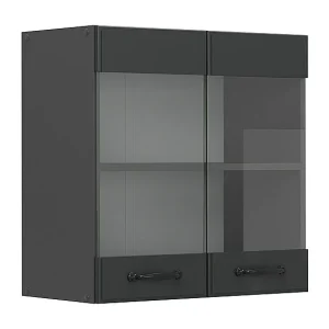 Glazen keukenkast antraciet landhuis 60x31x60 r-line Glazen keukenkast antraciet landhuis 60x31x60 r-line