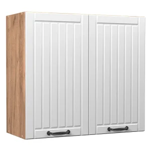 Glazen keukenkast wit landhuis 80×34.1×72 fame-line