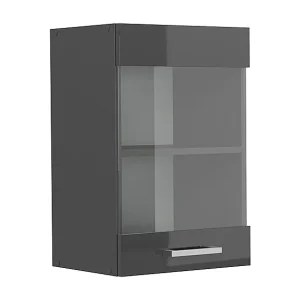 Glazen keukenkast antraciet hoogglans 40x31x60 r-line