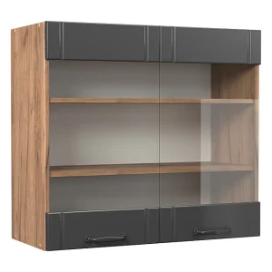 Glazen keukenkast donkergrijs 80×34.1×72 fame-line Glazen keukenkast donkergrijs 80×34.1×72 fame-line