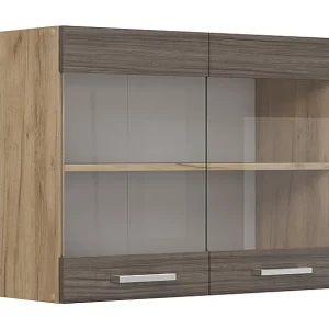 Glazen keukenkast edel grijs 80x31x60 r-line Glazen keukenkast edel grijs 80x31x60 r-line
