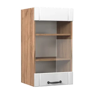 Glazen keukenkast wit landhuis 40×34.1×72 fame-line