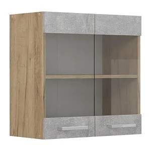 Glazen keukenkast beton 60x31x60 r-line