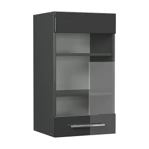 Glazen keukenkast antraciet hoogglans 40×34.1×72 fame-line Glazen keukenkast antraciet hoogglans 40×34.1×72 fame-line