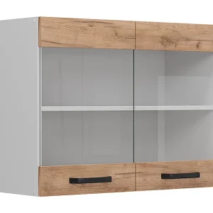 Glazen keukenkast krachtige eik goud 80x31x60 r-line Glazen keukenkast krachtige eik goud 80x31x60 r-line