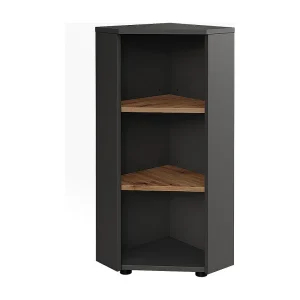 Hoek tussenkast antraciet/goudkleurig eiken 33x33x81 irma