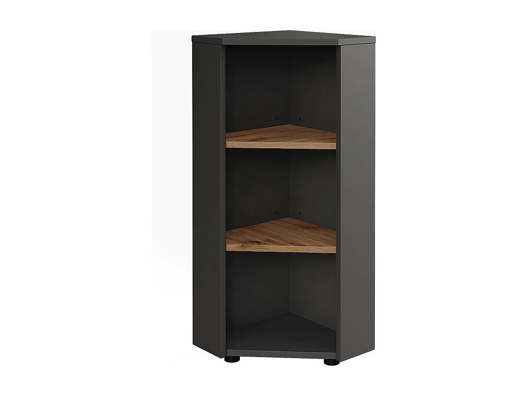 Hoek tussenkast antraciet/goudkleurig eiken 33x33x81 irma