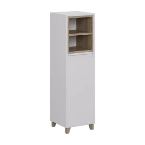 Halfhoge kast wit/eiken 30x30x105 elnor Halfhoge kast wit/eiken 30x30x105 elnor