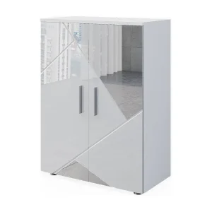 Halfhoge kast wit hoogglans met inzetstukken 60x30x81 irma Halfhoge kast wit hoogglans met inzetstukken 60x30x81 irma