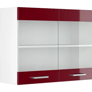 Glazen keukenkast rode hoogglans 80x31x60 r-line
