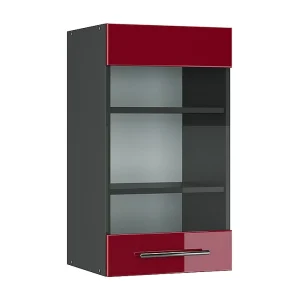 Glazen keukenkast bordeauxrode hoogglans 40×34.1×72 fame-line Glazen keukenkast bordeauxrode hoogglans 40×34.1×72 fame-line