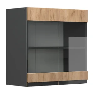 Glazen keukenkast krachtige eik goud 60x31x60 r-line Glazen keukenkast krachtige eik goud 60x31x60 r-line
