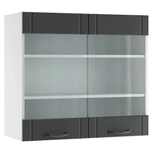 Glazen keukenkast antraciet landhuis 80×34.1×72 fame-line Glazen keukenkast antraciet landhuis 80×34.1×72 fame-line
