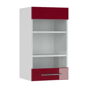 Glazen keukenkast bordeauxrode hoogglans 40×34.1×72 fame-line Glazen keukenkast bordeauxrode hoogglans 40×34.1×72 fame-line