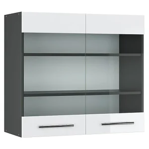 Glazen keukenkast wit hoogglans 80×34.1×72 fame-line Glazen keukenkast wit hoogglans 80×34.1×72 fame-line