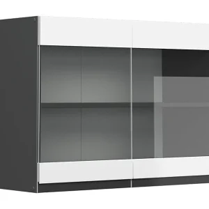 Glazen keukenkast wit 80x31x60 r-line